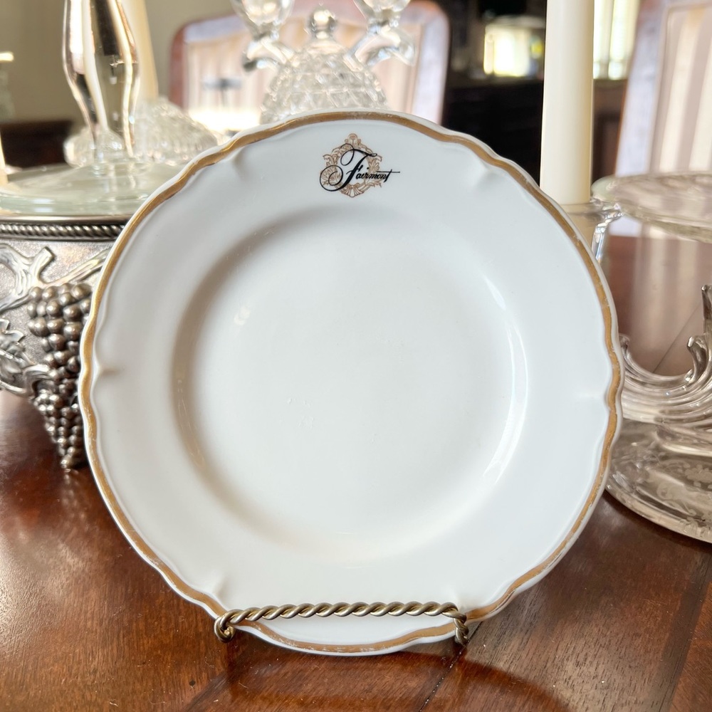 Vintage Shenango China Fairmont Hotel Bread Plate Gold Trim 6" Restaurant Ware